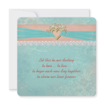 Wedding Hear Ribbon Invitation