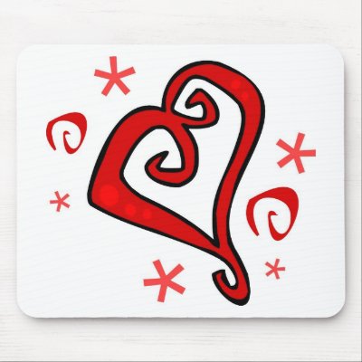 Wedding Heart Mouse Mats by elysee29