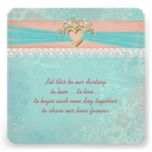 Wedding Heart Ribbon Invitation