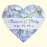 Wedding Heart Sticker in Light Blue Hydrangeas stickers