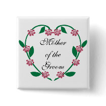 Wedding Heart Wreath buttons