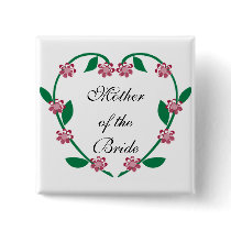 Wedding Heart Wreath buttons