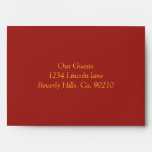 Wedding Hearts Golden Rings Envelope