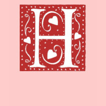 Wedding Hearts Letter H t-shirts