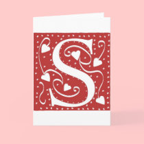 Wedding Hearts Letter S cards by White_Wedding Wedding Hearts Letter S cards