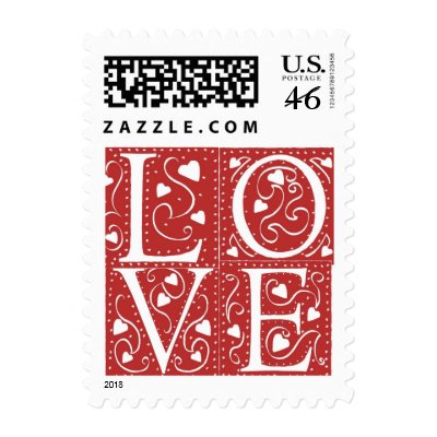Wedding Hearts LOVE Postage Stamps