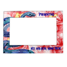 Wedding His Her Snake Roses Pink Blue Magnet Frame Frame Magnets