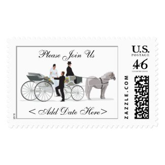 Wedding Horse and Carriage Postage Stamp stamp