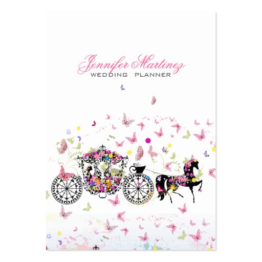 Wedding Horse & Carriage Flowers & Butterflies Business Card (front side)