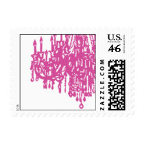WEDDING HOT PINK CHANDELIER WEDDING STAMPS