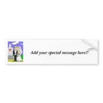 Wedding illustrations bumper sticker for Elizabeth bumper stickers