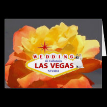 WEDDING IN FABULOUS LAS VEGAS ORANGE/YELLOW ROSE W cards