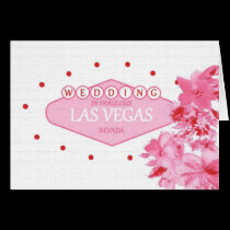 Wedding In Fabulous Las Vegas Pink Floral Card