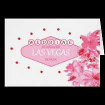 Wedding In Fabulous Las Vegas Pink Floral Card