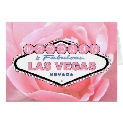 Wedding in Fabulous Las Vegas Pink Rose Card by vegasdusoleil
