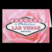 Wedding in Fabulous Las Vegas Pink Rose Card