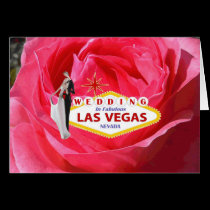 WEDDING IN FABULOUS LAS VEGAS PINK ROSE WITH BRIDE cards