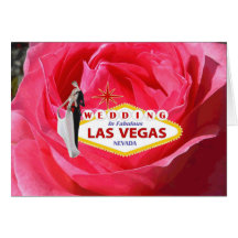 WEDDING IN FABULOUS LAS VEGAS PINK ROSE WITH BRIDE GREETING CARDS