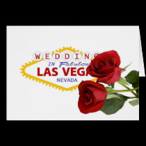 WEDDING In Fabulous Las Vegas Red Roses Card