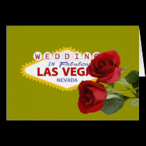 Wedding In Fabulous Las Vegas Red Roses Card