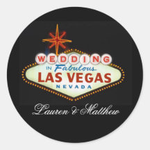 Wedding in Fabulous Las Vegas Round Stickers