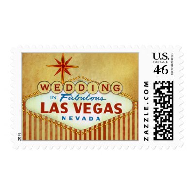 Wedding in Fabulous Las Vegas - Vintage Stamp