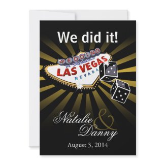 Wedding in Las Vegas Reception Party Announcement