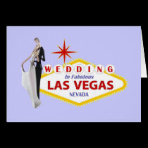 Wedding In Las Vegas with Bride & Groom Card cards