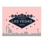 Wedding in Las Vegas with Silhouette Bride & Groom Postcard