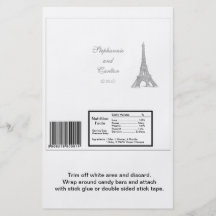 Wedding in Paris Hershey's Large Bar Wrapper Personalized Flyer