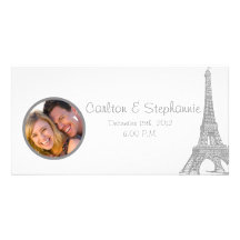 Wedding in Paris Photo Announcement Custom Photo Card