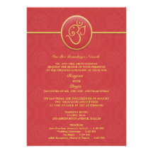 Wedding Indian Style Flat Invitation