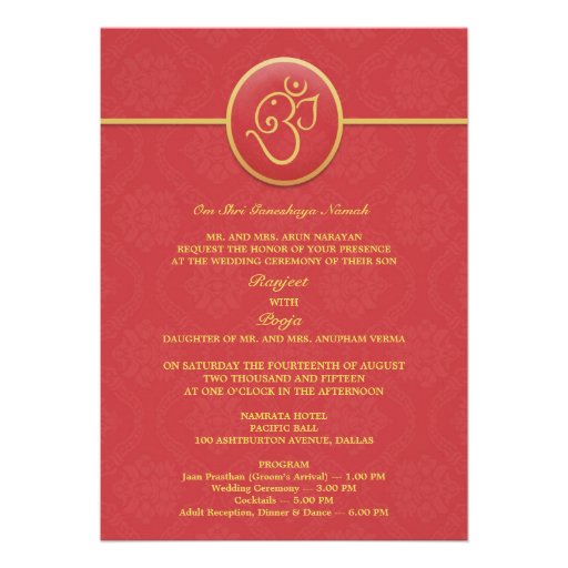 Wedding Indian Style Flat Invitation