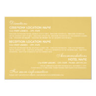 Wedding Information Card | Art Deco Elegant Style Invitations