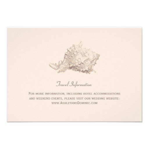 Wedding Information Card | Ivory Seashell Personalized Invitations
