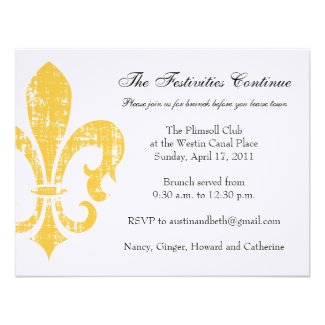 Wedding Information Card | New Orleans | Gold