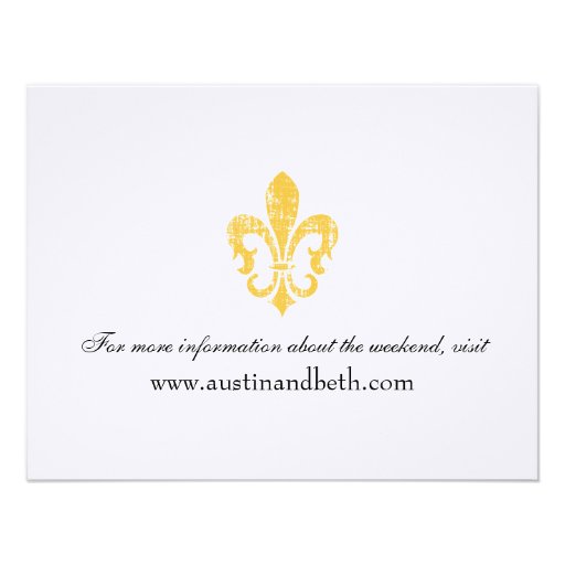 Wedding Information Card | New Orleans | Gold