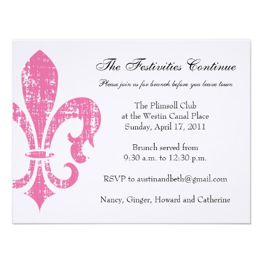 Wedding Information Card | New Orleans | Pink