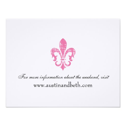 Wedding Information Card | New Orleans | Pink
