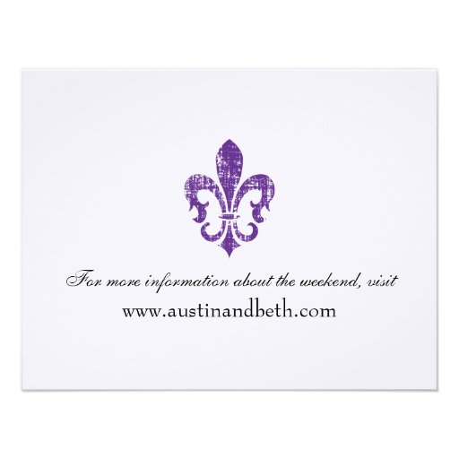Wedding Information Card | New Orleans | Purple