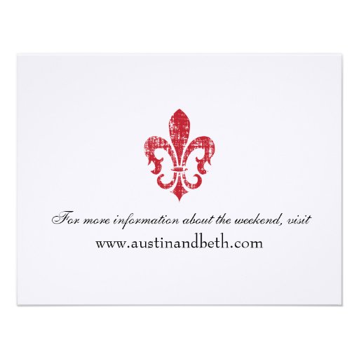 Wedding Information Card | New Orleans | Red
