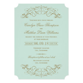 Wedding Invitation | Antique Gold Flourish 5