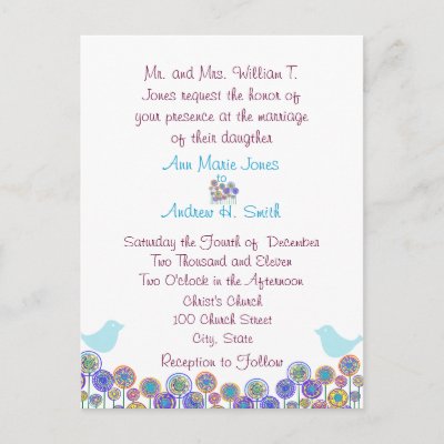 Wedding Invitation Aqua Blue Plum Swirls Post Card by samack