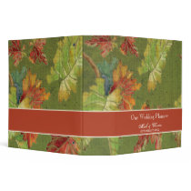 Wedding Invitation Autumn Grape Leaf Batik 3 Ring Binder