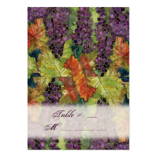 Wedding Invitation Autumn Grape Leaf Business Card Template