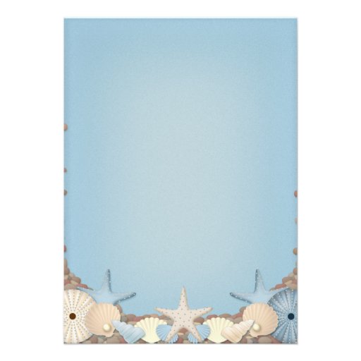 Wedding Invitation Beautiful Tropical Beach Shells