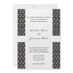 Wedding Invitation - Black and white snowflakes