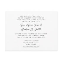 Wedding Invitation Black Corners Swirls on White postcards