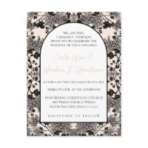 Wedding Invitation Black On Plum Vintage Flowers postcards