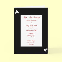 Wedding Invitation Black White and Red cards